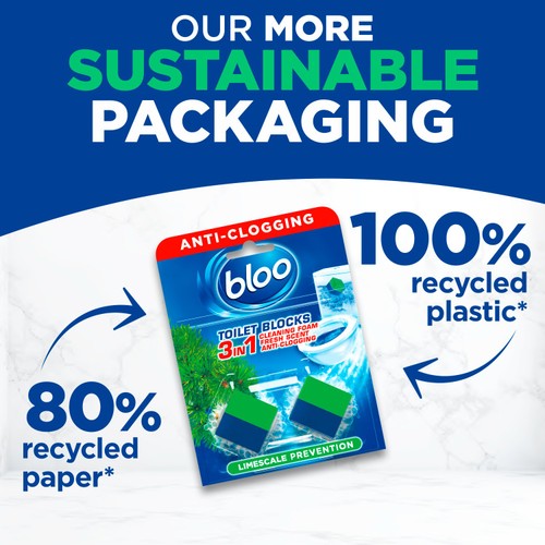 Bloo Toilet Blocks, Toilet Cleaner Block with Cleaning and Foaming Action