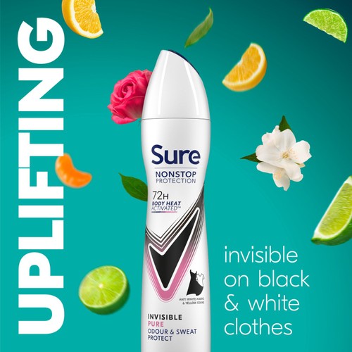Sure Women 72hr Nonstop Protection Invisible Pure Antiperspirant Deodorant