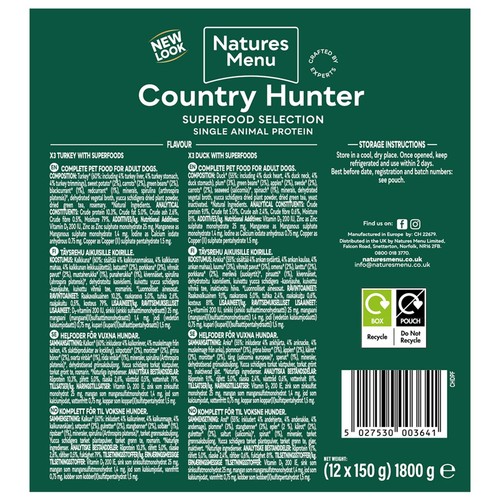Natures Menu Country Hunter Superfood Selection Wet Dog Food Pouches