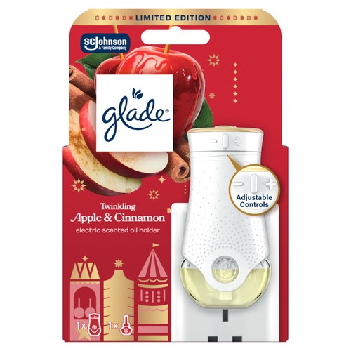 Glade Plug In Holder & Refill Electric Twinkling Apple & Cinnamon