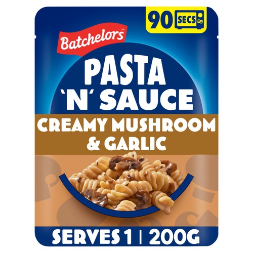 Batchelors Pasta N Sauce Microwave Ready Meal Mushroom and Garlic Pasta