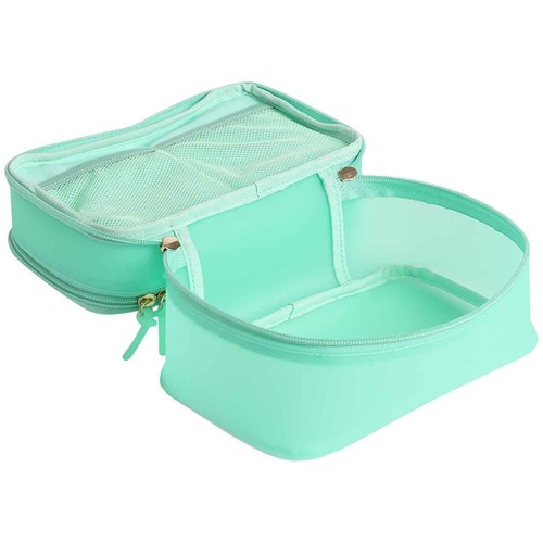 M&S Womens Collection, Double Tier Wash Bag, One Size, Mint