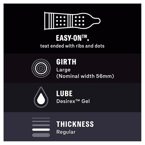 Durex Intense Condoms Ribbed & Dotted Regular Fit
