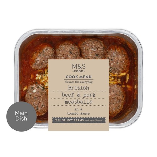 M&S Cook Menu Beef & Pork Meatballs with Cheese Topping