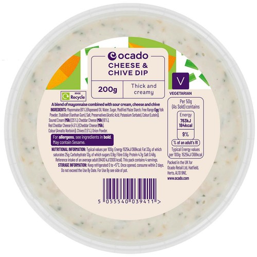 Ocado Cheese & Chive Dip