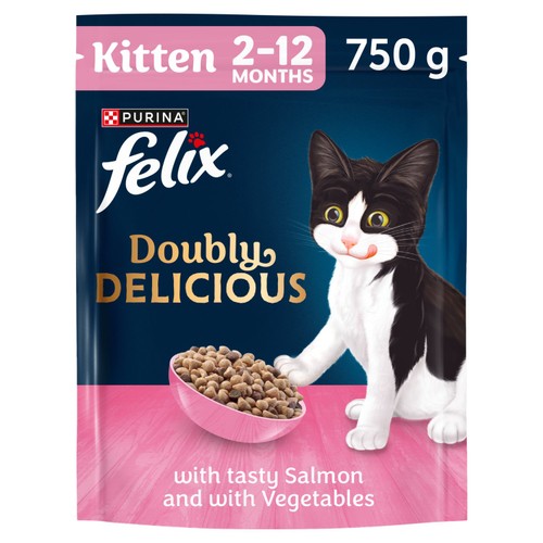 Felix Doubly Delicious Kitten Salmon & Vegetables Dry Cat Food