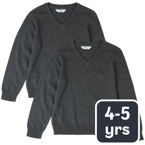 M&S Unisex Pure Cotton Jumper, 4-5 Years, Grey