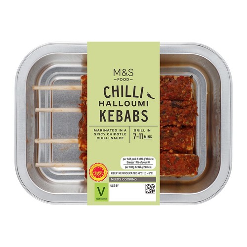 M&S Grill 4 Chilli Halloumi Kebabs