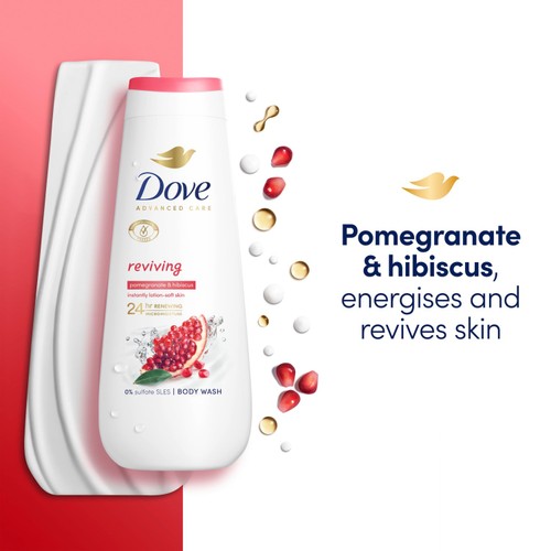 Dove Reviving Advanced Care Body Wash Shower Gel Pomegranate & Hibiscus