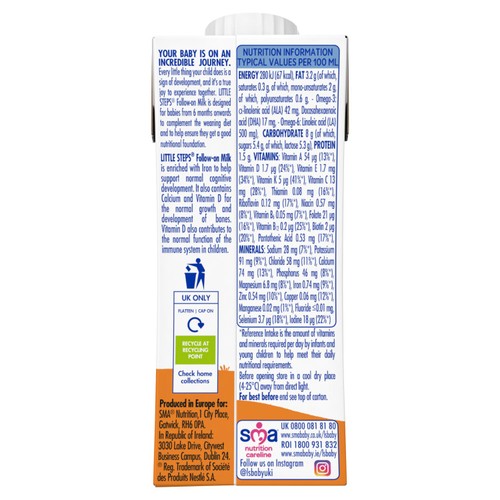 LITTLE STEPS Follow-On Baby Milk 6 mth+ Ready-to-use formula milk 200ml