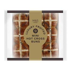 M&S 9 Mini Luxury Fruited Hot Cross Buns