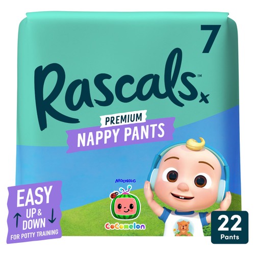 Rascals CoComelon Nappy Pants, Size 7 (17+kg)