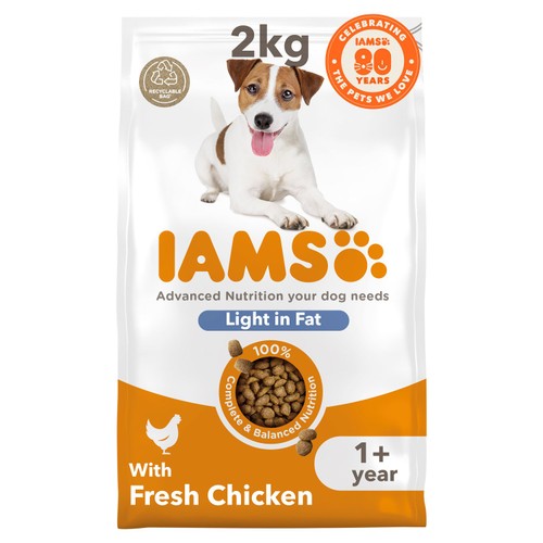 IAMS Advanced Nutrition Adult Dog Food Light in Fat With Fresh Chicken