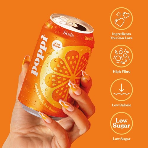Poppi Orange Soda Cans