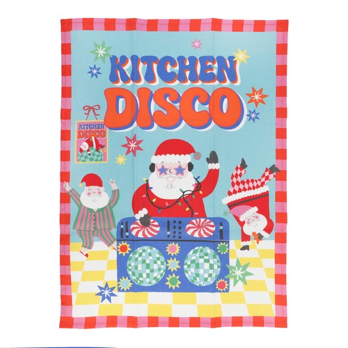 Talking Tables Fun Guy Santa Tea Towel 