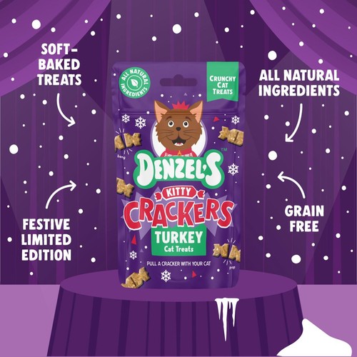 Denzel's Kitty Crackers - Turkey & Stuffing Christmas Crunchy Cat Treats