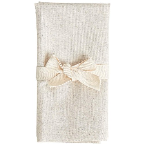 M&S Collection Set of 4 Cotton Rich Napkins with Linen One Size Natural