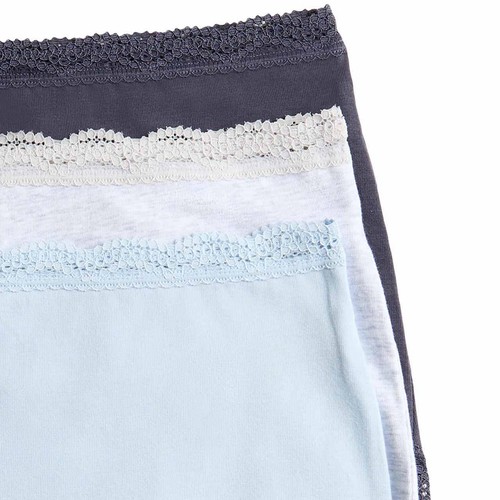 M&S Womens Cotton Rich Full Briefs, 10, Dusty Blue