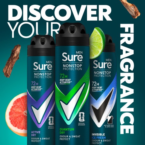Sure Men 72hr Nonstop Protection Quantum Dry Antiperspirant Deodorant