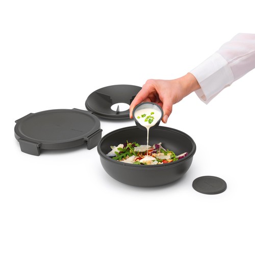 Brabantia Make & Take Salad Bowl 1.3L Dark Grey