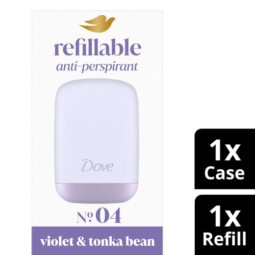 Dove No4 Violet & Tonka Bean 72h Antiperspirant Deodorant Refillable Kit