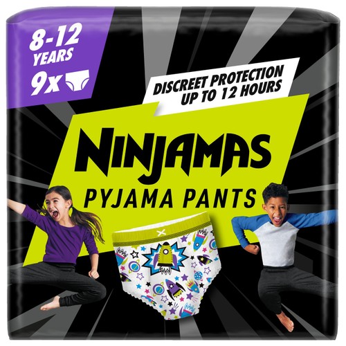 Pampers Ninjamas Pyjama Pants Boys, 9 Pyjama Pants, 8-12 Years, 27-43kg 