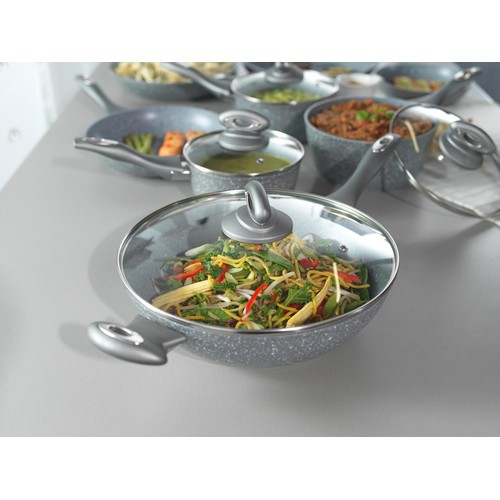 Salter Marblestone 28cm Wok Grey