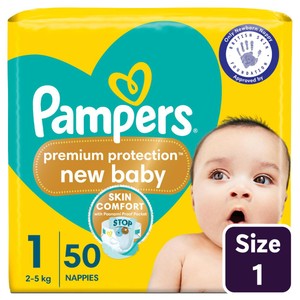 Pampers New Baby Nappies, Size 1 (2-5kg) Jumbo+ Pack