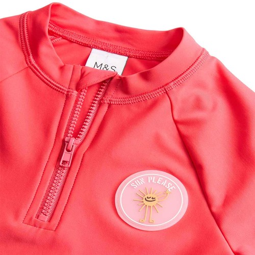 M&S Boys Plain Rash Vest, 4-5 Y, Red