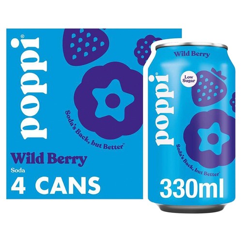 Poppi Wild Berry Soda Cans
