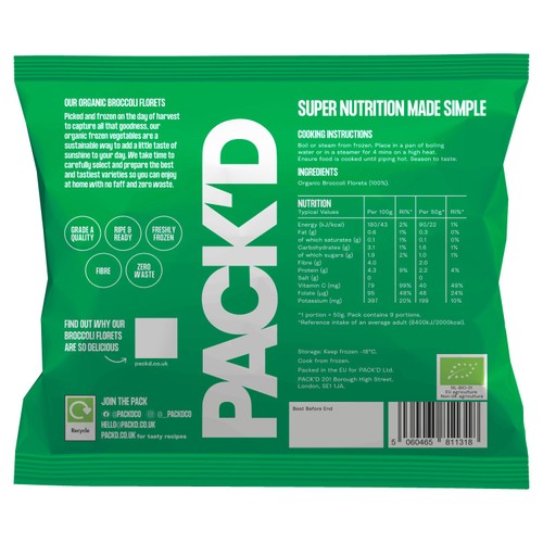PACK'D Organic Broccoli Florets