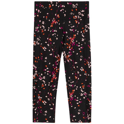 M&S GOODMOVE Go Move Printed Cropped Gym Leggings, 10, Black