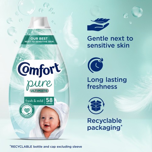 Comfort Pure Ultimate Fresh & Mild UltraConcentrated Fabric Conditioner 58W