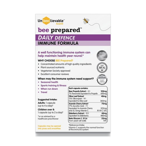 Unbeelievable Health Bee Prepared Daily Defence Immune Formula Capsules