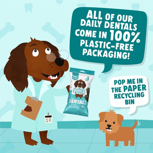 Denzel's Daily Dental Medium Dogs Chicken, Peppermint & Decaf Green Tea