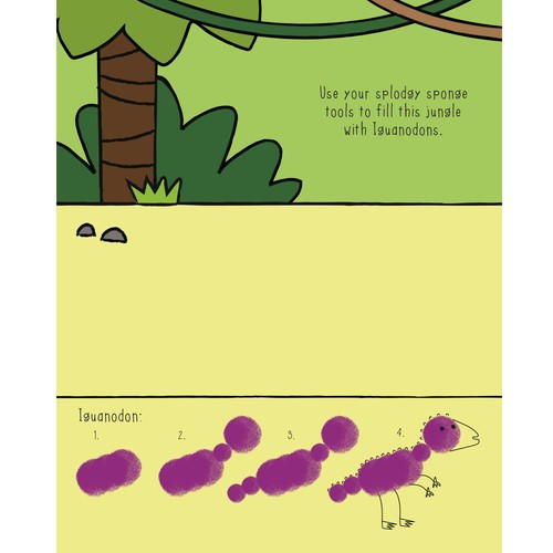 Dinosaur Sponge Art