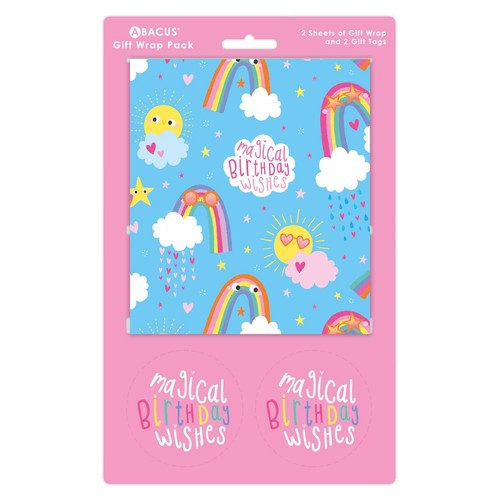 Birthday Rainbows Gift Wrap Sheets & Tags