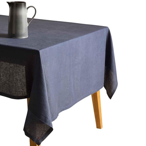 M&S Pure Linen Tablecloth,  Navy