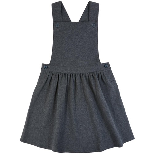 M&S Girls Cotton Rich Pinafore, 5-6 Years, Grey