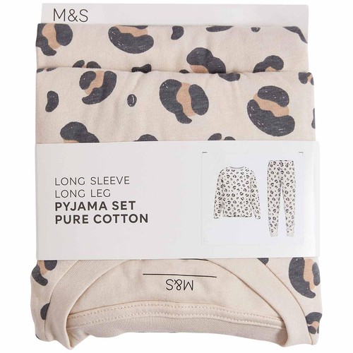 M&S Leopard PJ, 6-7 Years, Neutral