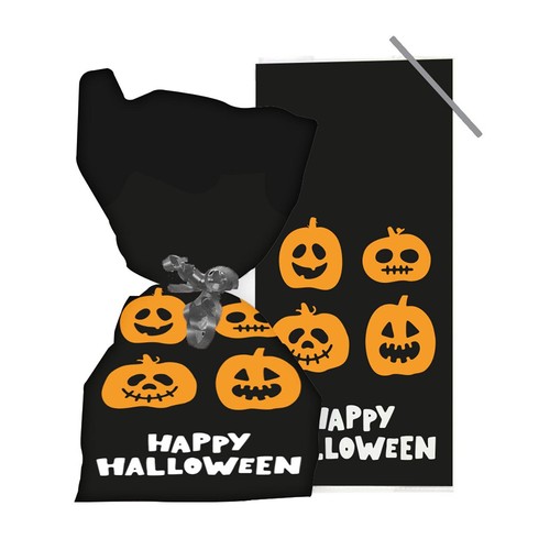 Halloween Pumpkin Treat Bag with Twist Ties