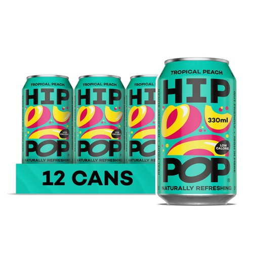 Hip Pop Tropical Peach Soda 12 x 330ml