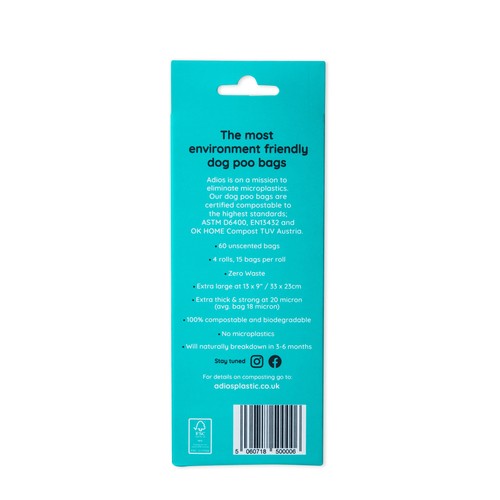 Adios Compostable Dog Poo Bags - Rainbow 