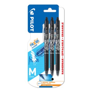 Pilot FriXion Clicker Erasable Ink Rollerball Pen 07 Medium - Black