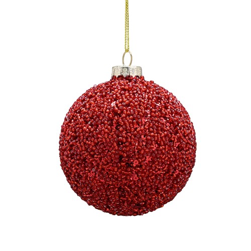 Red Glass Sequin Ball