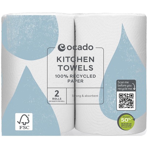 Ocado Kitchen Towels 100% Recycled Paper