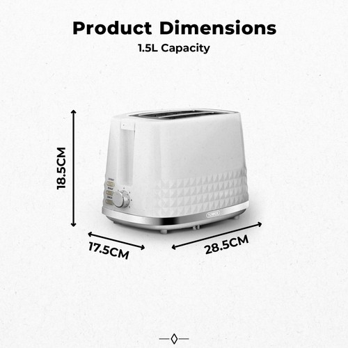 Tower Solitaire 2 Slice Toaster White
