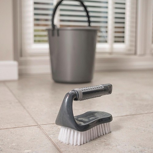 Addis Metallic Graphite New ComfiGrip Floor Iron Scrub Brush 
