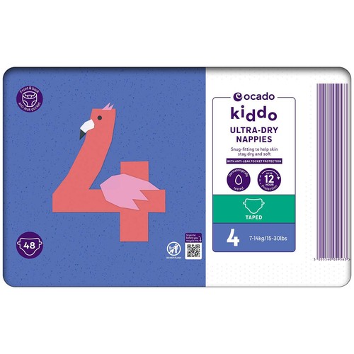 Ocado Kiddo Ultra-Dry Nappies Size 4 (7-14kg)
