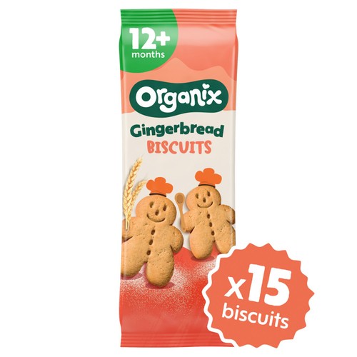 Organix Gingerbread Men Biscuits Toddler Snack 12+ Months